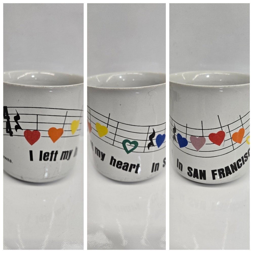 Vintage "I Left My Heart in San Francisco" Rainbow Music Note Coffee Mug